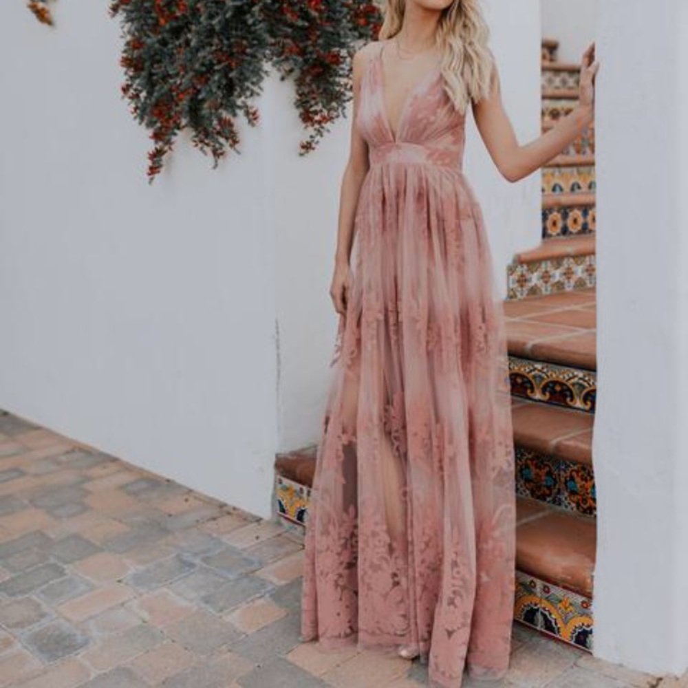 Blush maxi dress